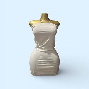 Forever 21 Cream Strapless Dress
